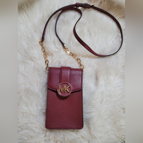 MICHAEL KORS CARMEN SMALL NS PHONE CROSSBODY BAG MULBERRY - Picture 2 of 7